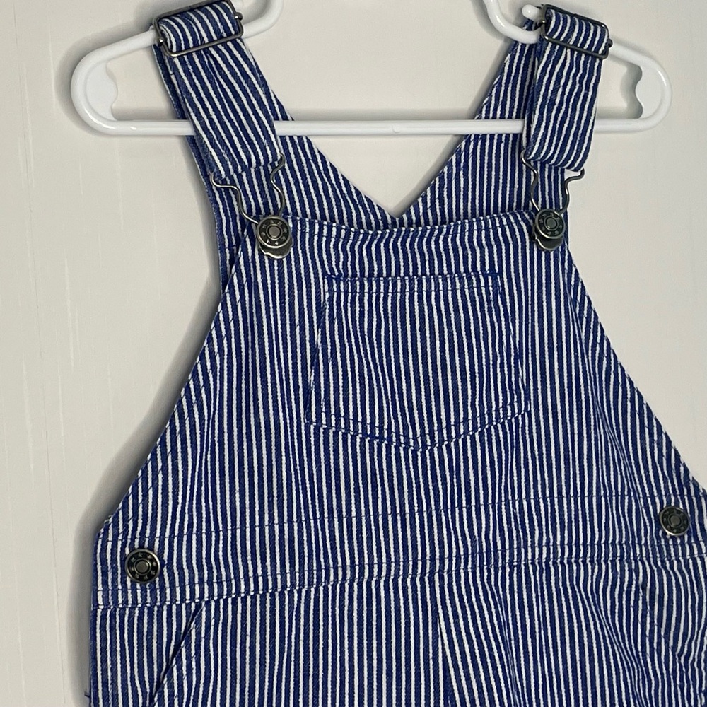 Vintage Kids Denim Striped Overalls Shortalls Great Lakes Recreation 3T - Picture 3 of 11
